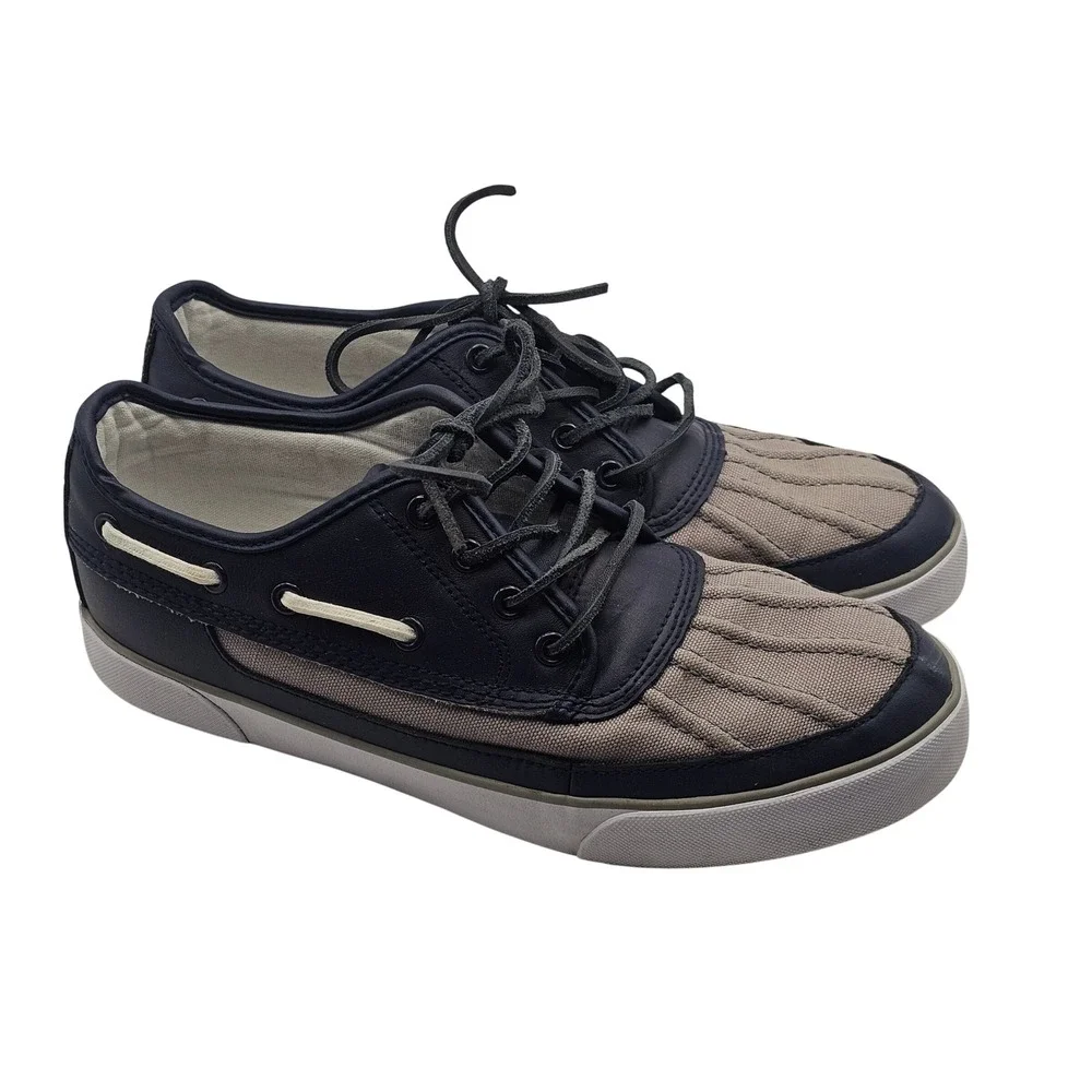 Polo Ralph Lauren Parkstone Boat Shoes 9D Navy Grey Preppy Nautical‎ Ivy Style